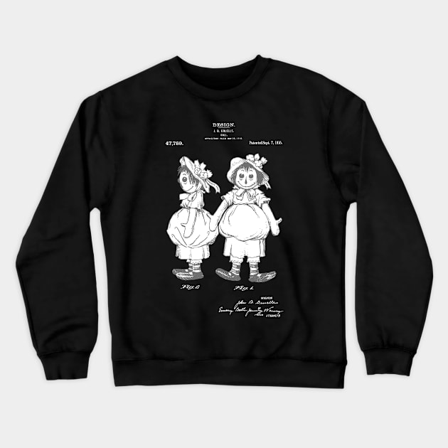 Raggedy Ann Doll Patent. Real Annabelle haunted or possessed doll - PBpng Crewneck Sweatshirt by SPJE Illustration Photography